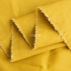 Solid mustard linen cotton blend fabric